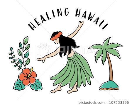 hula dance illustration - Stock Illustration [107533396] - PIXTA
