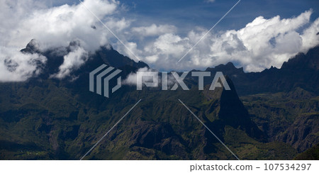 Mafate cirque in Reunion Island 107534297