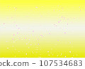 Yellow gradient illustration background with spray of cherry blossom petals 107534683