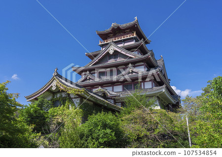 伏見桃山城，大型天守閣，夏天（京都府京都市伏見區） 107534854