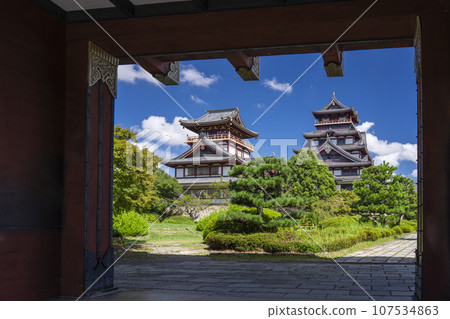 Fushimi Momoyama Castle seen from Otemon in summer (Fushimi Ward, Kyoto City, Kyoto Prefecture) 107534863