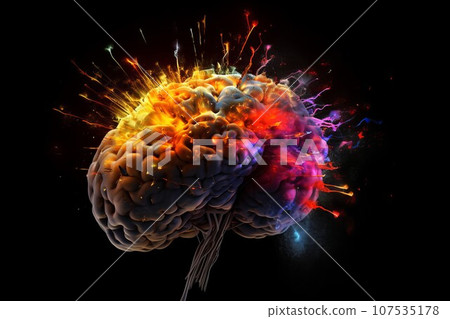 Brain creativity explosion splash. Health splash. Generate Ai Brain creativity explosion splash. Health splash. Generate Ai 107535178
