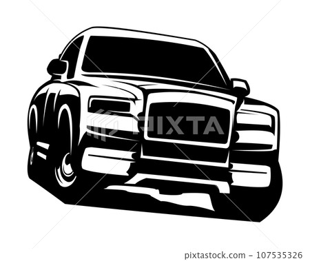 Rolls-Royce Ghost isolated white background front view. best for logos, badges, emblems, icons, available in eps 10. Rolls-Royce Ghost isolated white background front view. best for logos, badges, emblems, icons, available in eps 10. 107535326