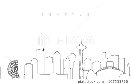 Outline Seattle skyline. 107535716