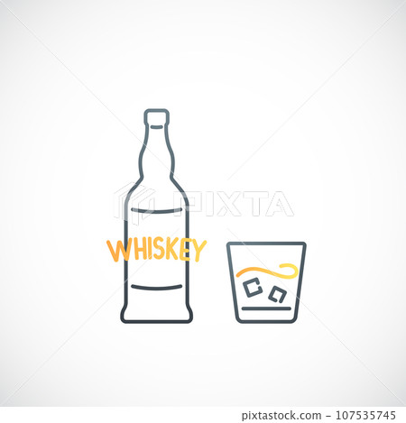 Whiskey line icon.  107535745