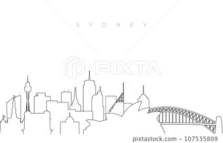 Outline Sydney skyline. Outline Sydney skyline. 107535809