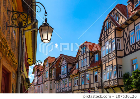 Medieval street in Wernigerode, Germany 107536126