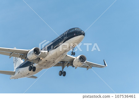 [Starflyer aircraft ready to land from the sky above Jonanjima Seaside Park] 107536461