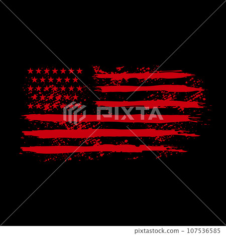American flag in grunge style. Design element for logo, label, sign, emblem, poster. Vector illustration American flag in grunge style. Design element for logo, label, sign, emblem, poster. Vector illustration 107536585