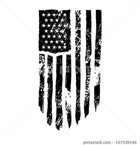 American flag in grunge style. Design element for logo, label, sign, emblem, poster. Vector illustration American flag in grunge style. Design element for logo, label, sign, emblem, poster. Vector illustration 107536586