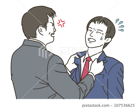 A male businessman who gets angry at a male employee 107536625