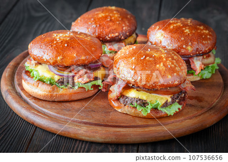 Batch of hamburgers Batch of hamburgers 107536656