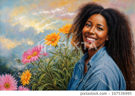 portrait of a beautiful girl posing on abstract color background portrait of a beautiful girl posing on abstract color background 107536995