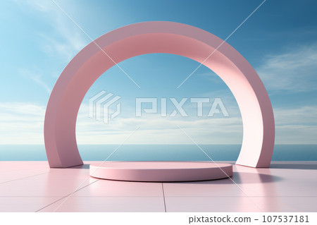 Abstract minimalist arch podium Abstract minimalist arch podium 107537181