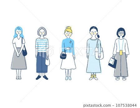 5個不同的女性全身f1-5 107538044