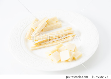 Assorted cheese white background 107538374