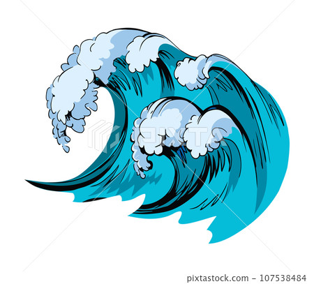 A big wave. Vector tsunami drawing 107538484