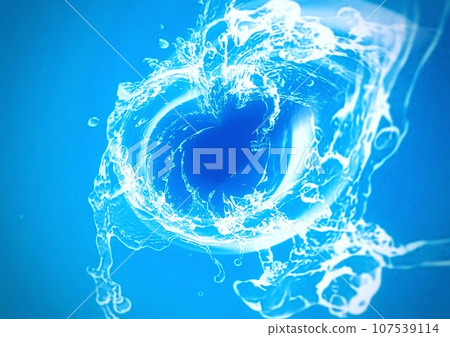 抽象背景與旋流藍色的水 抽象背景與旋流藍色的水 107539114