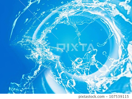 抽象背景與旋流藍色的水 抽象背景與旋流藍色的水 107539115