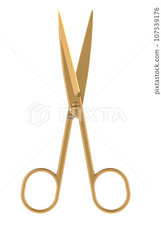 Golden Scissors, 3D rendering 107539176