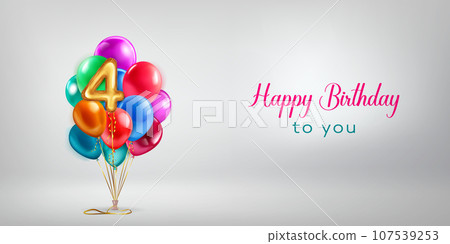 Festive birthday illustration with balloons Festive birthday illustration with balloons 107539253