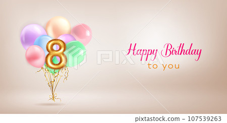Festive birthday illustration with balloons Festive birthday illustration with balloons 107539263