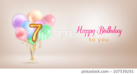 Festive birthday illustration with balloons 107539291