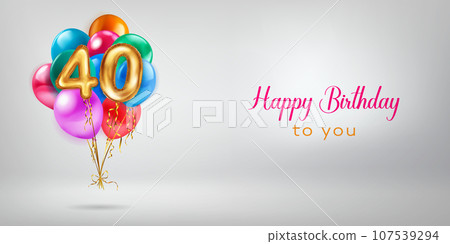 Festive birthday illustration with balloons Festive birthday illustration with balloons 107539294