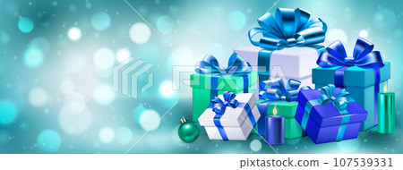 Gift boxes, candles and balls 107539331