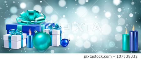 Gift boxes, candles and balls 107539332