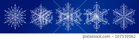 Set of complex Christmas snowflakes Set of complex Christmas snowflakes 107539362