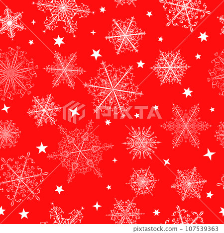 Christmas seamless pattern of complex snowflakes 107539363