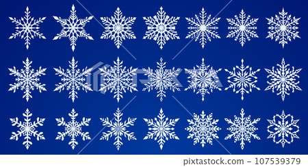 Set of complex snowflakes Set of complex snowflakes 107539379