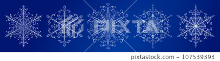 Set of complex Christmas snowflakes Set of complex Christmas snowflakes 107539393