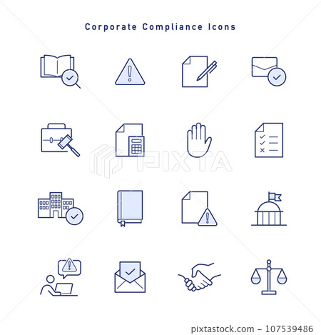 Corporate compliance icon set Corporate compliance icon set 107539486