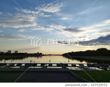 The rowing channel in the evening. 107539552