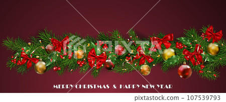 Christmas illustration with New Year symbols 107539793