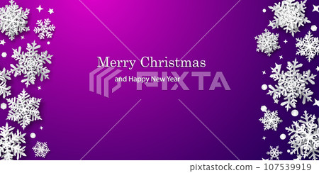 Christmas background with paper snowflakes 107539919
