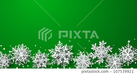 Christmas background with paper snowflakes 107539921