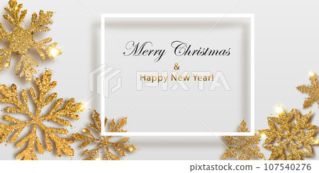 Background of shiny snowflakes with frame Background of shiny snowflakes with frame 107540276