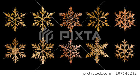 Set of shiny snowflakes Set of shiny snowflakes 107540282