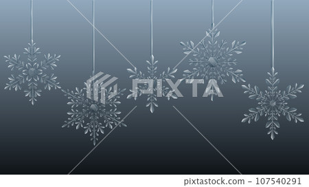 Large transparent Christmas hanging snowflakes 107540291
