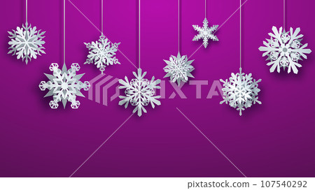 Large paper Christmas hanging snowflakes Large paper Christmas hanging snowflakes 107540292