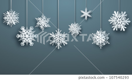 Large paper Christmas hanging snowflakes Large paper Christmas hanging snowflakes 107540293