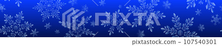 Banner of large transparent Christmas snowflakes Banner of large transparent Christmas snowflakes 107540301