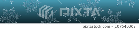 Banner of large transparent Christmas snowflakes 107540302