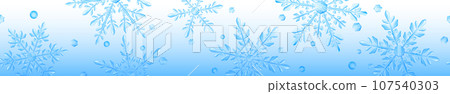 Banner of large transparent Christmas snowflakes 107540303
