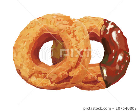 2 donuts (old fashion chocolate) 2 donuts (old fashion chocolate) 107540802