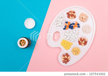 Pharmaceutical Industry and Medicinal Products - Different Colored Pills 107541002