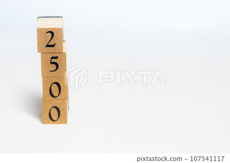 Wooden block number 2500 107541117
